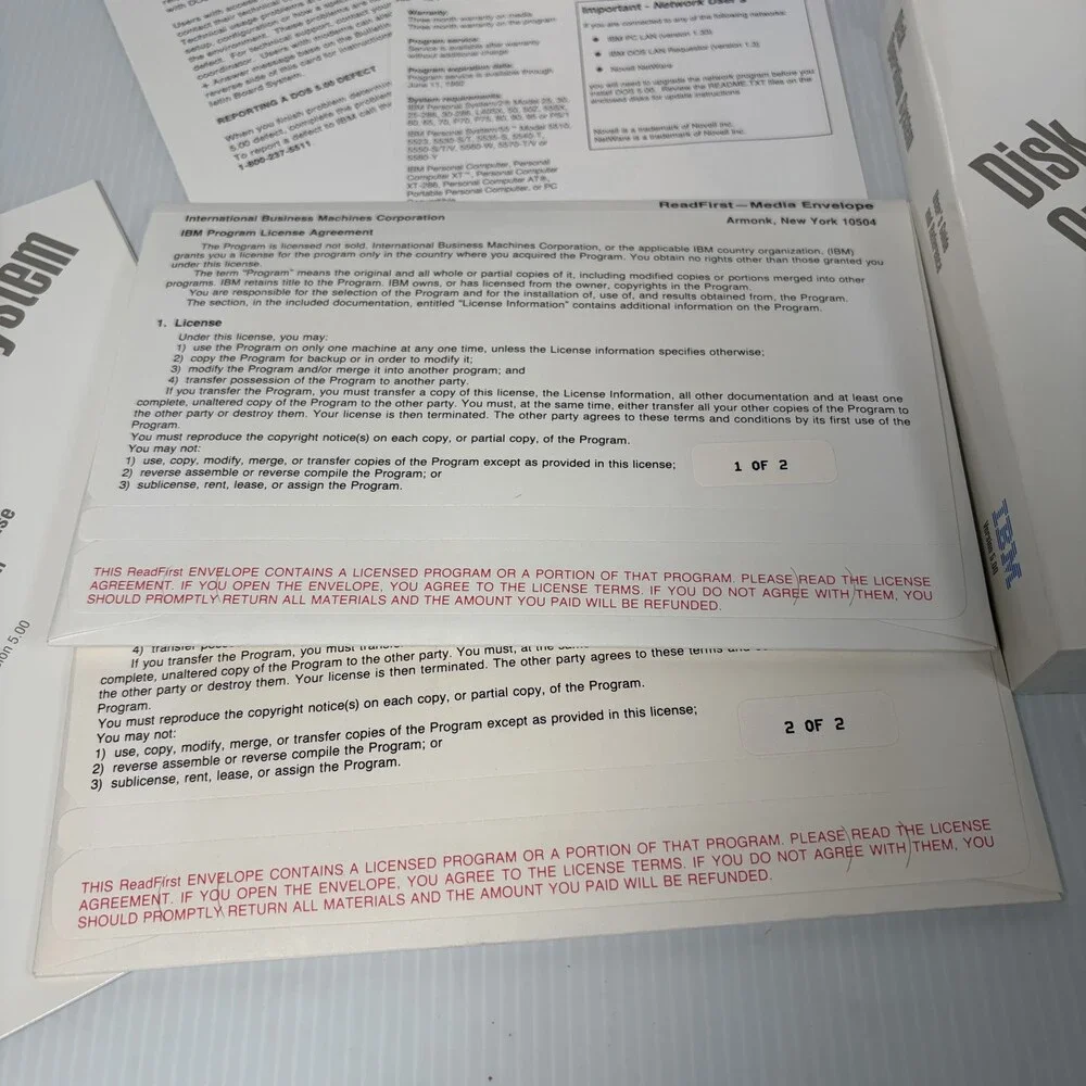 Vintage IBM DOS 5.0 Upgrade Kit Disk Operating System Software 3.5
